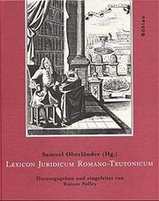 Front cover of Lexicon juridicum Romano-Teutonicum by Samuel Oberländer