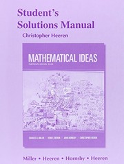 Front cover of Student Solutions Manual for Mathematical Ideas by Charles David Miller