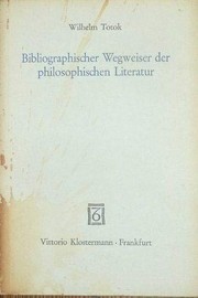 Cover of Bibliographischer Wegweiser der philosophischen Literatur by Wilhelm Totok