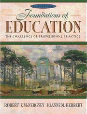 Front cover of Foundations of education by Robert F. McNergney