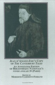 Front cover of Jean d'Angouleme's Copy of "The Canterbury Tales" by Meredith Clermont-Ferrand