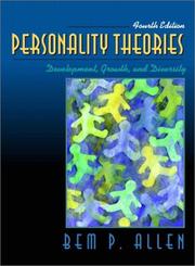 Cover of Personality Theories by Bem P. Allen