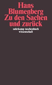 Front cover of Zu den Sachen und zur uck by Hans Blumenberg