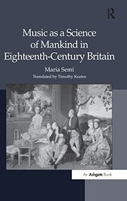 Front cover of Music as a science of mankind in eighteenth-century Britain by Maria Semi