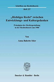 Front cover of "Richtiges Recht" zwischen Entwicklungs- und Kulturgedanken by Anna Babette Stier