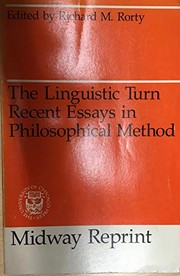 Front cover of The linguistic turn by Richard Rorty