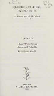 Front cover of Classical writings on economics by J. R. McCulloch