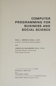 Cover of Computer programming for business and social science by Paul L. Emerick