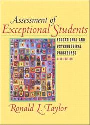 Front cover of Assessment of exceptional students by Taylor, Ronald L.