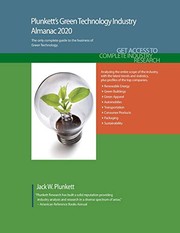 Cover of Plunkett's Green Technology Industry Almanac 2020 by Jack W. Plunkett