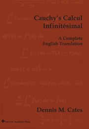 Cover of Cauchy's Calcul infinitésimal by Augustin Louis Cauchy