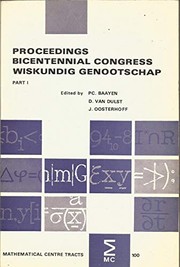 Front cover of Proceedings, bicentennial congress, Wiskundig Genootschap by Wiskundig Genootschap te Amsterdam.