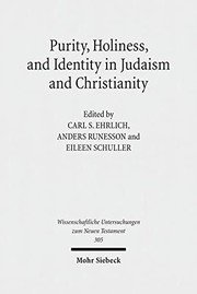 Front cover of Purity, holiness, and identity in Judaism and Christianity by Carl S. Ehrlich