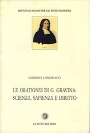 Front cover of Le Orationes di G. Gravina by Fabrizio Lomonaco
