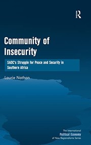 Front cover of Community of insecurity by Laurie Nathan