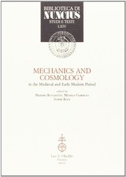 Cover of Mechanics and cosmology in the medieval and early modern period by Massimo Bucciantini