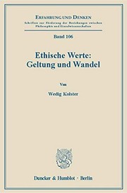 Cover of Ethische Werte by Wedig Kolster