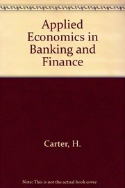 Front cover of Applied economics in banking and finance by I. Partington