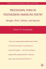Front cover of Procedural form in postmodern American poetry by David Huntsperger