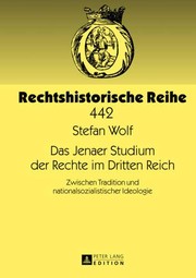 Front cover of Jenaer Studium der Rechte Im Dritten Reich by Stefan Wolf