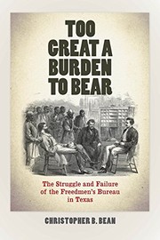 Cover of Too Great a Burden to Bear by Christopher B. Bean