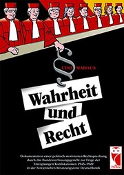 Front cover of Wahrheit und Recht by Udo Madaus