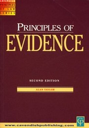 Front cover of Principles of evidence by Alan Taylor
