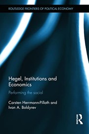 Cover of Hegel, Institutions, and Economics by Carsten Herrmann-Pillath