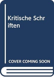 Cover of Kritische Schriften by Friedrich von Schlegel