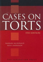 Cover of Cases on torts by Jane Swanton
