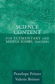 Front cover of Science Content for Elementary and Middle School Teachers by Penelope Joan Fritzer