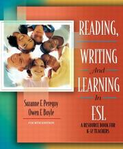 Front cover of Reading, Writing and Learning in ESL by Suzanne F. Peregoy