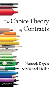 Front cover of Choice Theory of Contracts by Hanoch Dagan