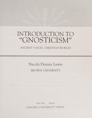 Front cover of INTRODUCTION TO GNOSTICISM by Nicola Denzey Lewis