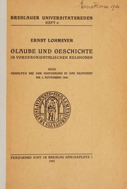 Front cover of Glaube und Geschichte in vorderorientalischen Religionen by Ernst Lohmeyer