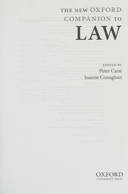 Front cover of The new Oxford companion to law by Walker, David M.