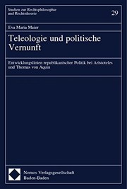 Front cover of Teleologie und politische Vernunft by Eva Maria Maier
