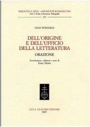 Front cover of Dell'origine e dell'ufficio della letteratura by Ugo Foscolo