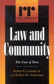 Front cover of Law and community by Robert F. Cochran