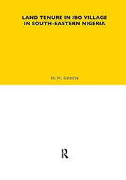 Front cover of Land Tenure in Ibo Village in South-Eastern Nigeria by M. M. Green