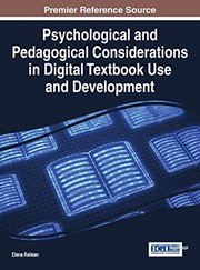 Front cover of Psychological and pedagogical considerations in digital textbook use and development by Elena Railean