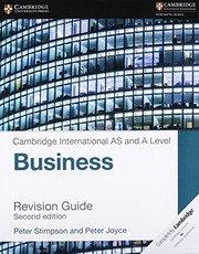 Front cover of Cambridge International AS and a Level Business Revision Guide by Peter Stimpson