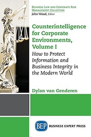Cover of Counterintelligence for Corporate Environments, Volume I by Dylan van Genderen