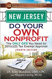 Front cover of NEW JERSEY Do Your Own Nonprofit by Kitty Bickford