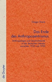 Front cover of Das Ende des Anthropozentrismus by Gregor Streim