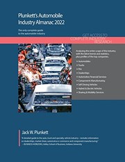 Cover of Plunkett's Automobile Industry Almanac 2022 by Jack W. Plunkett