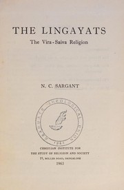 Front cover of The Lingayats by Norman Carr Sargant
