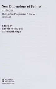 Front cover of New dimensions of politics in India by Lawrence Sáez
