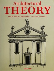 Cover of Architectural theory by Bernd Evers