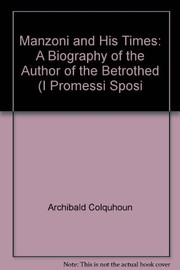 Front cover of Manzoni and his times by Archibald Colquhoun